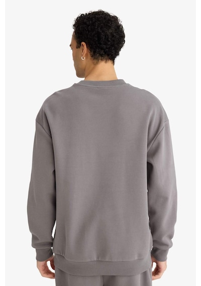 DeFacto Boxy Fit Bisiklet Yaka Basic Düz Pike Sweatshirt E1519AX25SPGR206