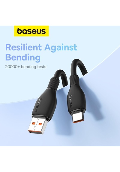 Baseus Pudding Usb To Type-c 100w Pd 2.0 Hızlı Şarj Kablosu 1.2 M Siyah