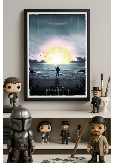 Death Stranding Siyah Ahşap Çerçeveli Poster, Dekoratif Oyun Duvar Tablosu