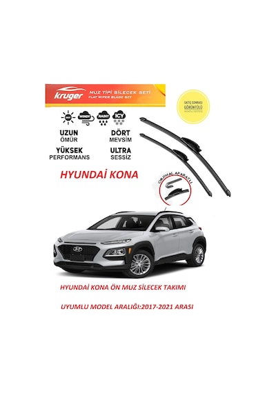 Hyundai Kona 2020 Model Muz Silecek Silgi Silgeç Araca Özel Aparat .