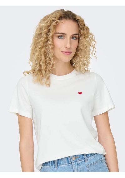 Jdy Jdypisa Life S/s Prınt Top Jrs Kadın T-shirt 15298612 Ekru