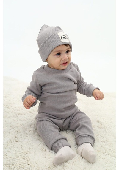 My Kids Wear Fitilli Unisex Bebek - Çocuk Üçlü Takım Turuncu - Lacivert