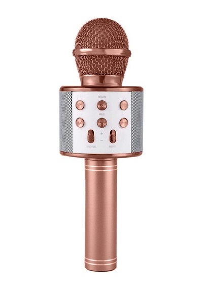 Karaoke Mikrofonlu Hoparlör - Şarjlı -bluetooth Rose Gold Bx40