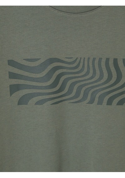 Lcwaıkıkı Classic Yeşil Bisiklet Yaka Baskılı Sweatshirt