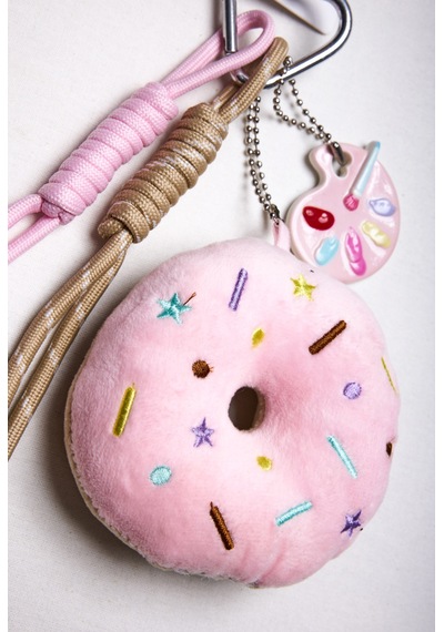 Standart Pembe Donut Detaylı Çoklu Charm Anahtarlık Çanta Kıyafet Ve Telefon Aksesuarı