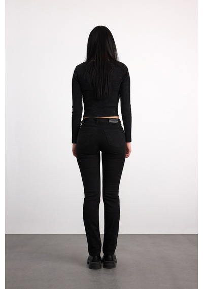 22985-73599 Kadın Straıght Fit Hıgh Rıse Denim Pantolon 22985-73599 Black Black
