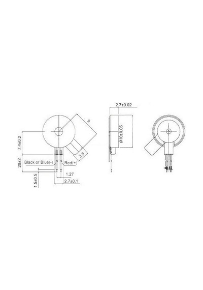 Titreşim Motoru 10mm 1027 12000 Rpm DC 2V/5V Küçük Telefon Oyuncak Saat