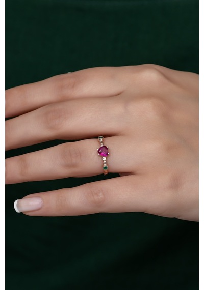 Gümüş Prenses Yüzük Rose Gold Kaplama 925 Ayar Gümüş Rose Gold (511779971)