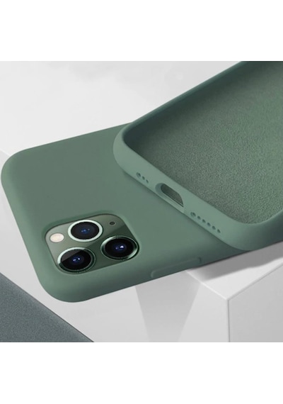Apple Uyumlu iPhone 11 Pro Max 6.5 JacquenIçi Kadife Silikon Kilif 264633119 - Kampanya-Renk / Cam Ekran Koruyucu(+15)-Lacivert