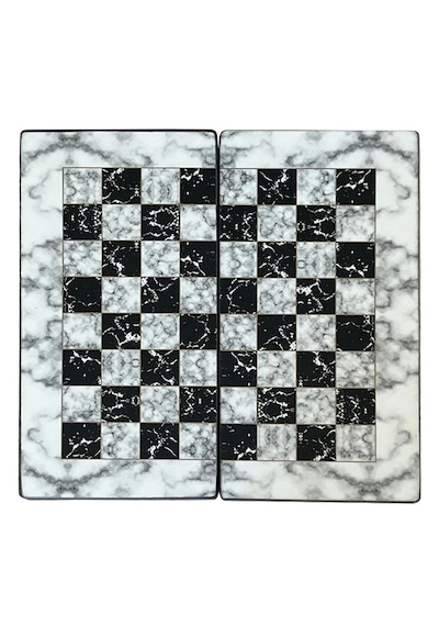 Marble Beyaz Büyük Boy Tavla Takımı