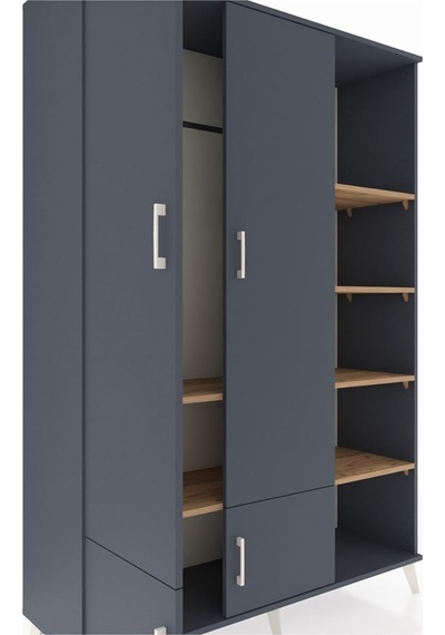 Hyperion Dolap 6 Raflı 4 Kapaklı Tek Askılı 132x44x195 Antrasit-antrasit/çam Antrasıt/atlas Çam Hyperion Dolap 6 Raflı 4 Kapaklı Tek Askılı 132x44x195 Antrasit-antrasit/çam Antrasıt/atlas Çam