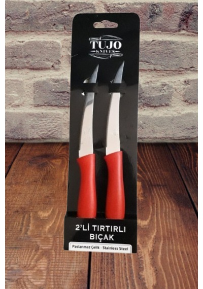 Tujo Knives 2'li Paslanmaz Çelik Tırtıklı Meyve Sebze Bıçağı Stainless Steel