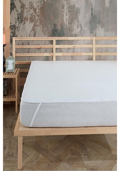 Divanev Çift Kişilik Sıvı Geçirmez Alez 160x200 Cm Micro Kumaş Köşe Lastikli Beyaz