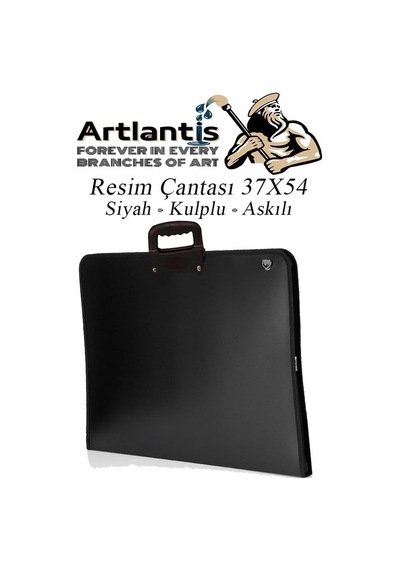 Siyah Resim Çantası Fermuarlı Kulplu 37x54 Cm 1 Adet Teknik Resim Dosya Çantası 35x50 Cm Askılı