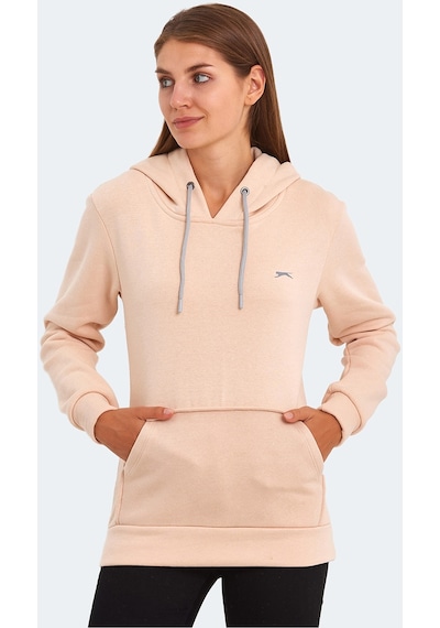 Slazenger KESHIAN IN Kadın Kapüşonlu Cepli Bej Sweatshirt