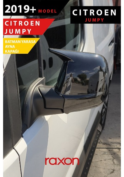 Citroën Jumpy 2019+ Batman & Yarasa Ayna Kapağı Parlak Piano Black Sport