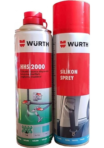 Würth Silikon Sprey 500 ML + Yağlama Sprey Hhs 2000 500 ML