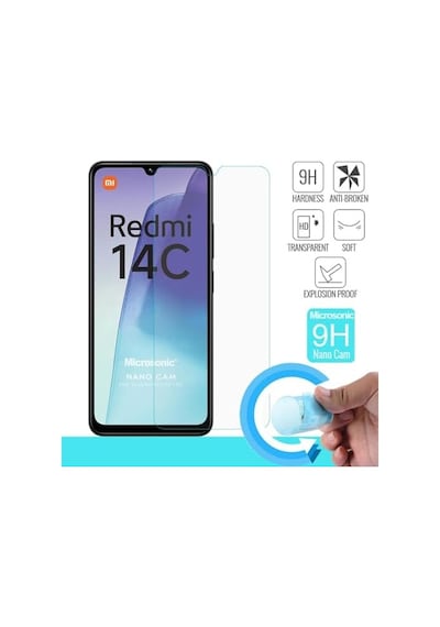 Xiaomi Redmi 14c Nano Glass Cam Ekran Koruyucu Redmi 14c İle Uyumlu Ekran Koruyucu - Şeffaf
