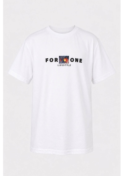 Trender For One Baskı Beyaz Erkek Çocuk T-shirt 8032