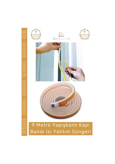 Fitil 9 Metre Pencere Izolasyon Bandı Yapışkanlı Cam Yalıtım Süngeri Rüzgar Soğuk Kesici Pimapen Fi Diğer