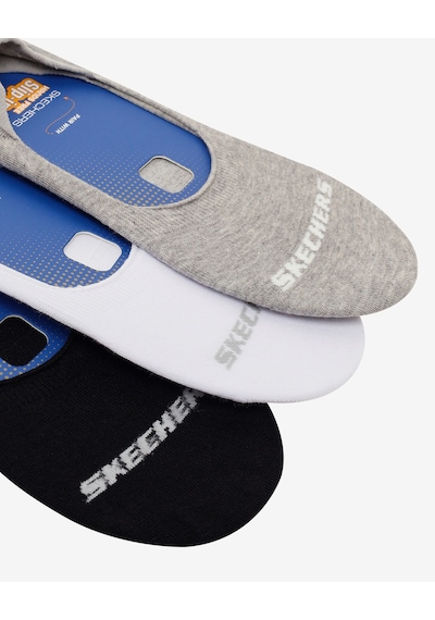 Skechers 3'lü Paket Essential Görünmez Çorap Unisex Siyah-beyaz-gri Çorap S2520313-3474 Çok Renkli