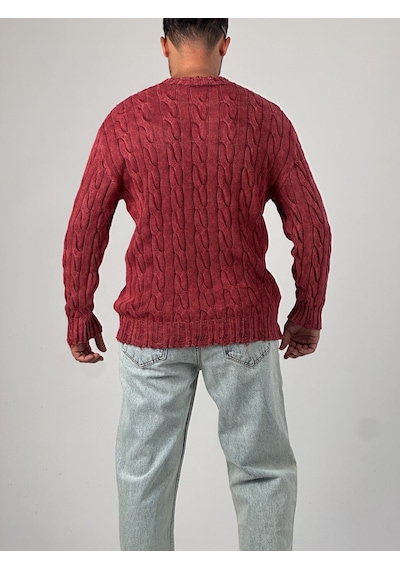 Cocopelli Bordo Triko Erkek Sweatshirt Coc1025 Bordo