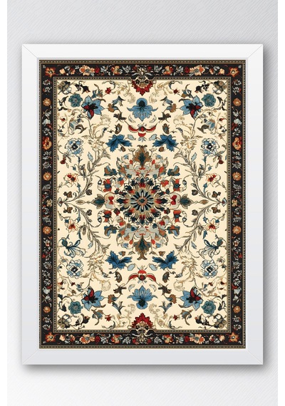 Premium Osmanlı Antik Çiçek Desenli Çerçeveli Tablo - Lüks Ramazan Serisi Geleneksel Duvar Dekoru Beyaz Premium Osmanlı Antik Çiçek Desenli Çerçeveli Tablo - Lüks Ramazan Serisi Geleneksel Duvar Dekoru Beyaz
