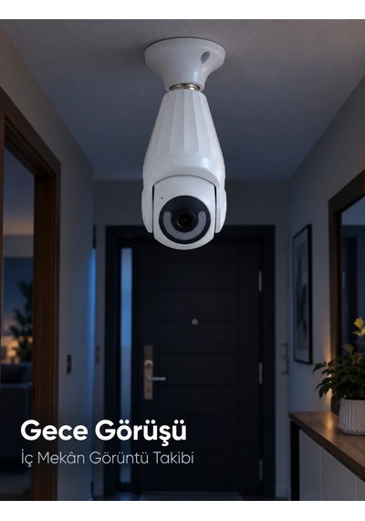 Lb Lamba Duyuna Takılan Wifi Bağlantılı Gece Görüşlü Ip Güvenlik Kamerası Çok Renkli