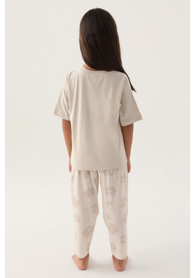 U.S. Polo Assn. Kız Çocuk Bej Pijama Takımı Us1827-c-v2