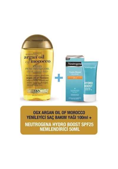 Ogx Argan Oil Of Morocco Saç Bakım Yağı + Neutrogena Hydro Boost Spf25 Nemlendirici Krem 50 Ml