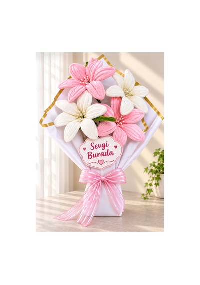 Pembe Beyaz Buket Pembe - 935394071 Pembe