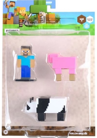 3d Toppeez 3'lü Figür Seti Seri 2 Minecraft