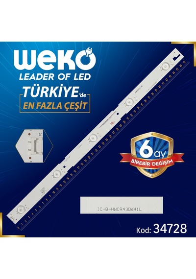 Arçelik Uyumlu-Beko-Grundig 43 Vl 6565 Bl Led Bar Znk60601-Ab