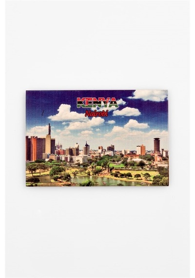 Kenya Temalı Ahşap Kartpostal Magnet