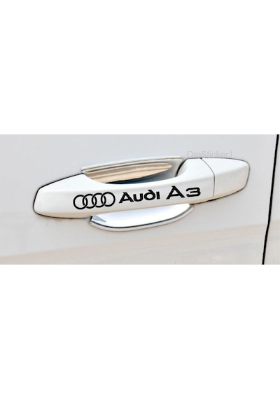Audi A3 İçin Özel Yeni Uyumlu Aksesuar Kapı Kolu Ve Jant Özel Yeni Sticker Set 8 Adet 11 1.2 Cm