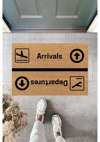 Ayrex Karmat Arrivals, Departures, Uçak, İç Ve Dış Kapı Önü Paspası, Dijital Baskı Paspas, Dekoratif Paspas Be Diğer