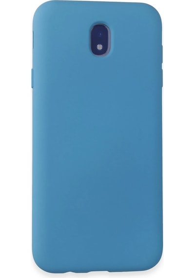 Cosmotex Newface Samsung Galaxy Uyumlu  J7 Pro / J730 Kılıf Nano İçi Kadife Silikon - Mavi