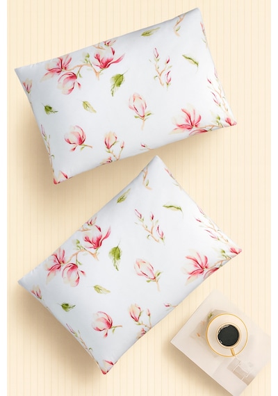 İqon Pattern Ranforce 2 Li Yastık Kılıfı Seti Lilyum Beyaz