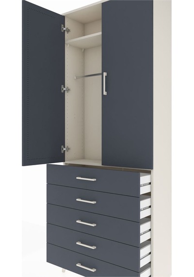 Arges Dolap 2 Raflı 5 Çekmeceli Tek Askılı 88x30x221 Aytaşı-a... Aytaşı