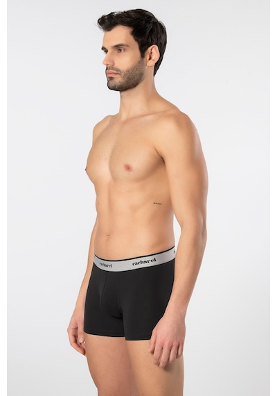 Cacharel Erkek Desenli Likralı Boxer 3'lü Paket 1339/siyah 1 Gri