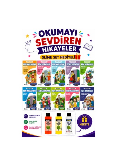 3.ve 4.sınıflar İçin Fen Karavanı Hikaye Seti Slime Set Hediye