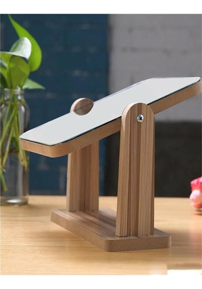 Dekoratif Ayarlanabilir Ahşap Makyaj Masa Aynası 22 CM