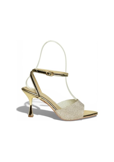 Fox Shoes Y820140034 Altın Ayna İnce Topuklu Kadın Abiye Ayakkabı Altın