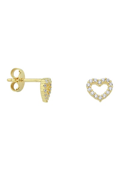 Goldkupe 14 Ayar Altın Taşlı Kalp Küpe 0,99 Gr-4339