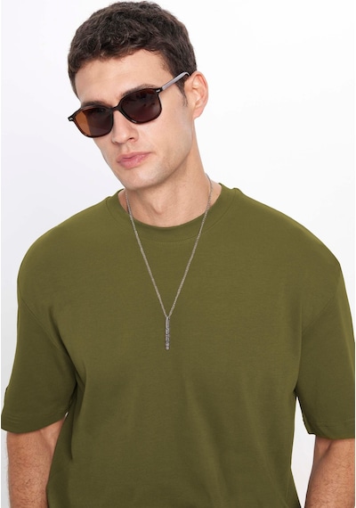Tudors Unisex Oversize Geniş Kesim %100 Pamuk Yumuşak Dokulu Basic Bisiklet Yaka Haki Tişört-35183 Haki Tudors Unisex Oversize Geniş Kesim %100 Pamuk Yumuşak Dokulu Basic Bisiklet Yaka Haki Tişört-35183 Haki
