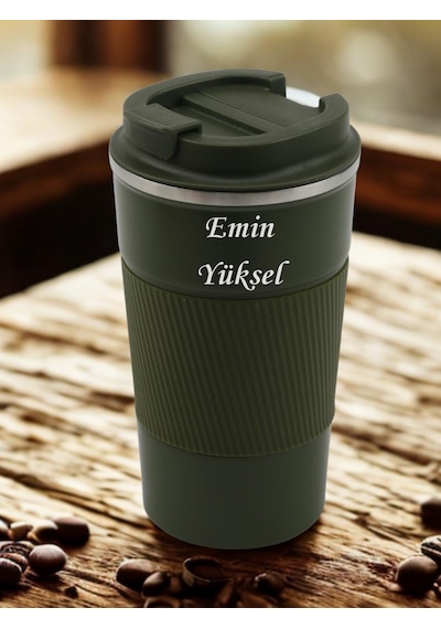 Kişiye Özel 500 Ml Termos Yeşil Ktrm0019 Siyah