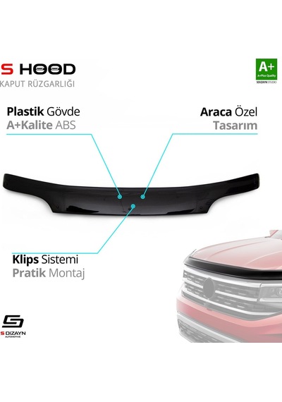 S-dizayn Ford Transit Abs Plastik Kaput Rüzgarlığı Dar Model 1993-2002 A+kalite