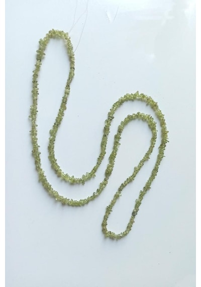 Doğal Peridot Zeberceti İnce Kırıktaş Dizi-90 Cm Çok Renkli