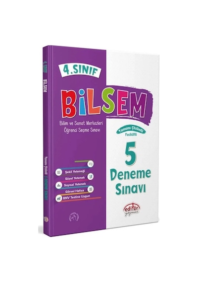 4.Sınıf Bilsem Tamamı Çözümlü 5 Fasikül Deneme Sınavı -  Editör