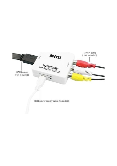Hdmi To Rca Tos Av Çevirici Dönüştürücü Converter Tv Tüplü Tv Sarı Av